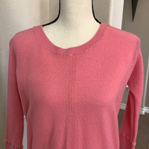 Talbots pink crew neck long sleeve merino wool knit sweater MED - Picture 6 of 16